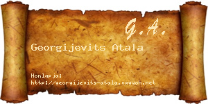 Georgijevits Atala névjegykártya